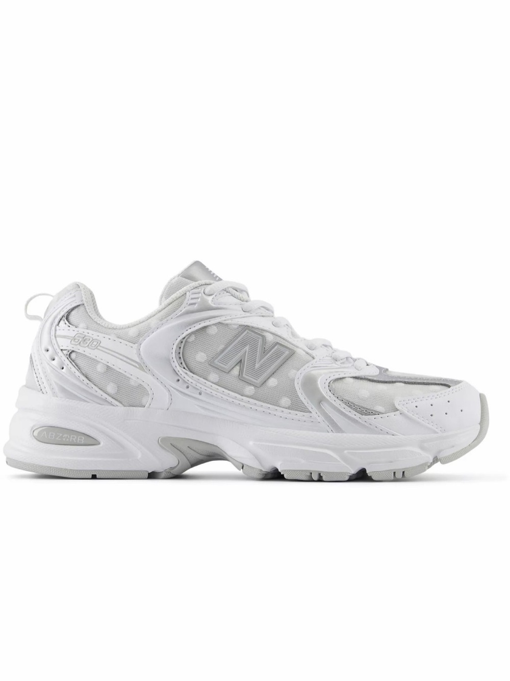 New Balance 530 White Polka Dot Women’s Athletic Sneakers Size 8.5